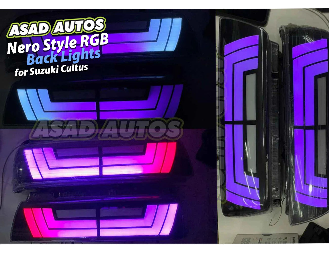 Nero Style RGB Back Lights for Suzuki Cultus (2000-2017) β Premium Car Tail Lights