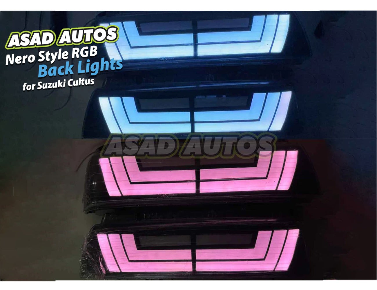 Nero Style RGB Back Lights for Suzuki Cultus (2000-2017) β Premium Car Tail Lights
