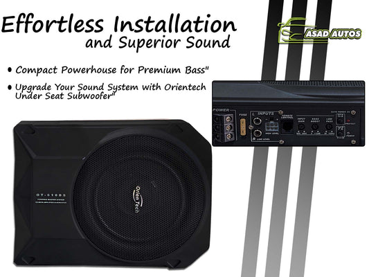 Orientech OT-USW12 Under Seat Subwoofer – Compact Bass Enhancement for Your Vehicle