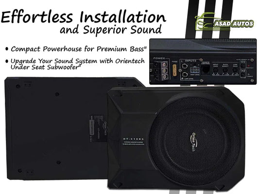 Orientech OT-USW12 Under Seat Subwoofer – Compact Bass Enhancement for Your Vehicle