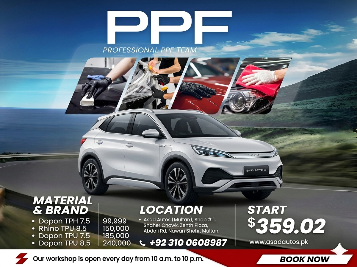 PPF paint protection film for BYD Atto 3 2025–2026 full body exterior clear matte self healing scratch protection film