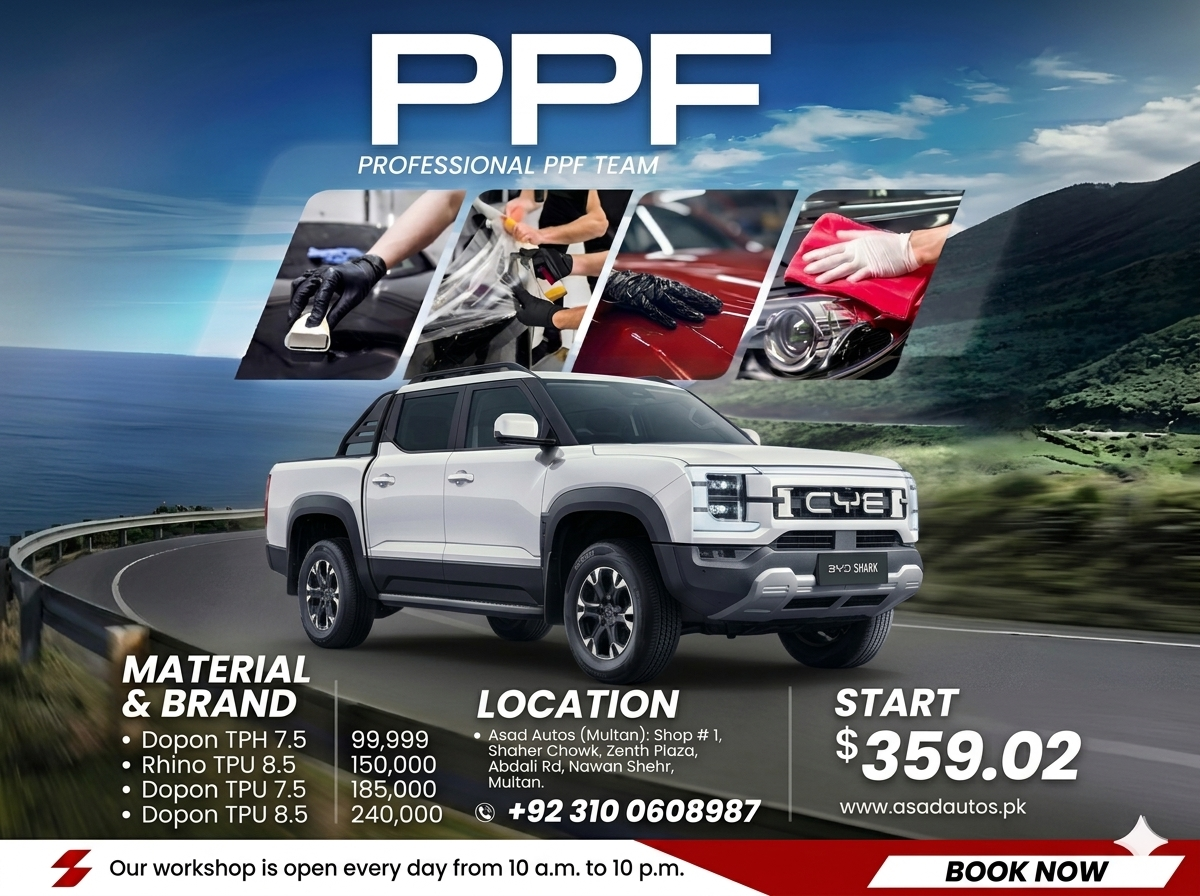 PPF paint protection film for BYD Shark 2025–2026 full body pickup exterior clear matte self healing scratch protection film