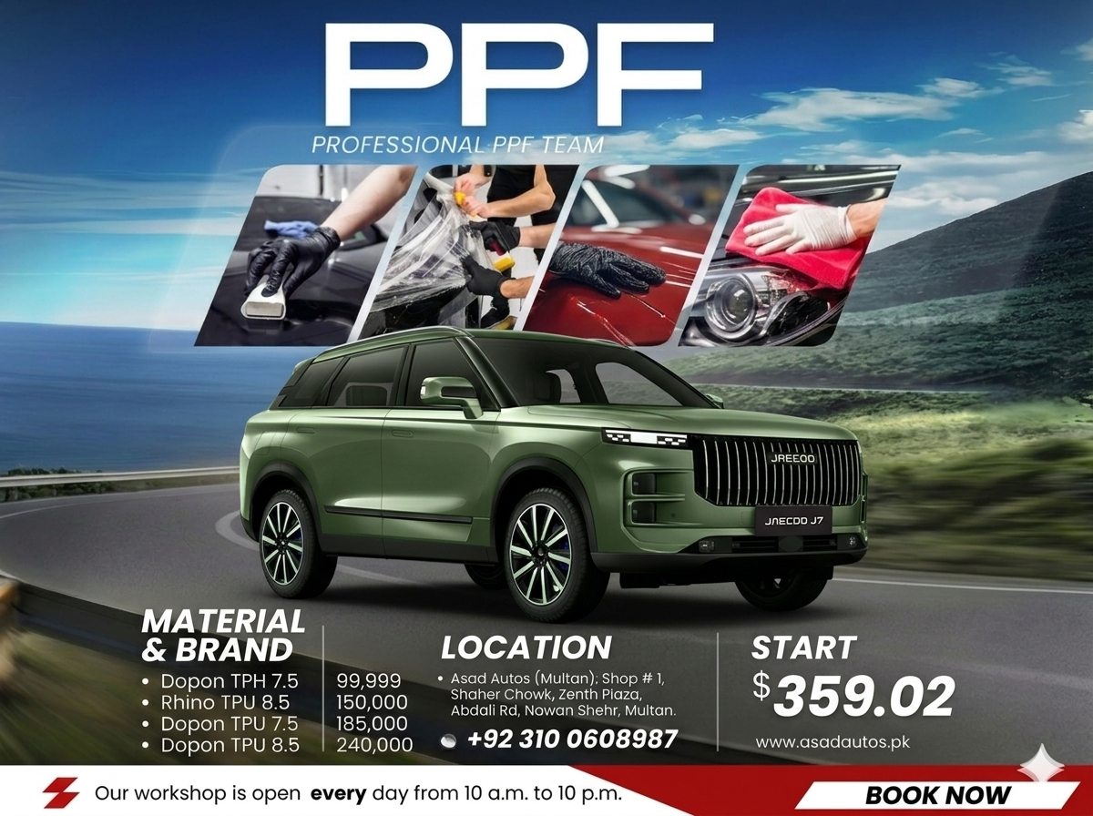 PPF paint protection film for Jaecoo J7 PHEV 2025–2026 full body exterior clear matte self healing scratch protection film