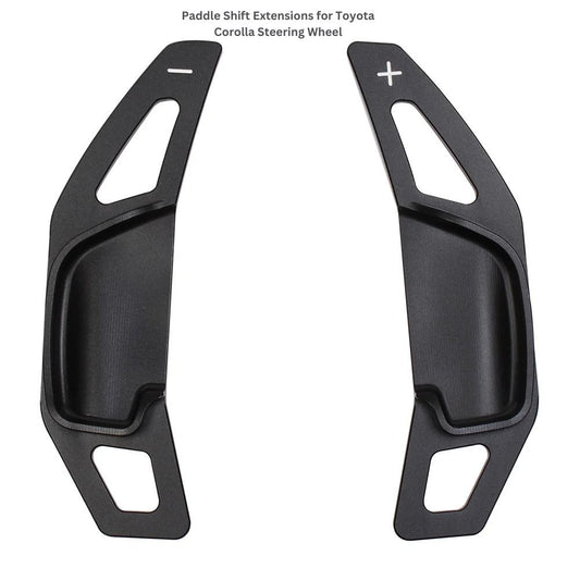 Black Paddle Shift Extensions for Toyota Corolla Steering Wheel (2014-2022) - Set of 2