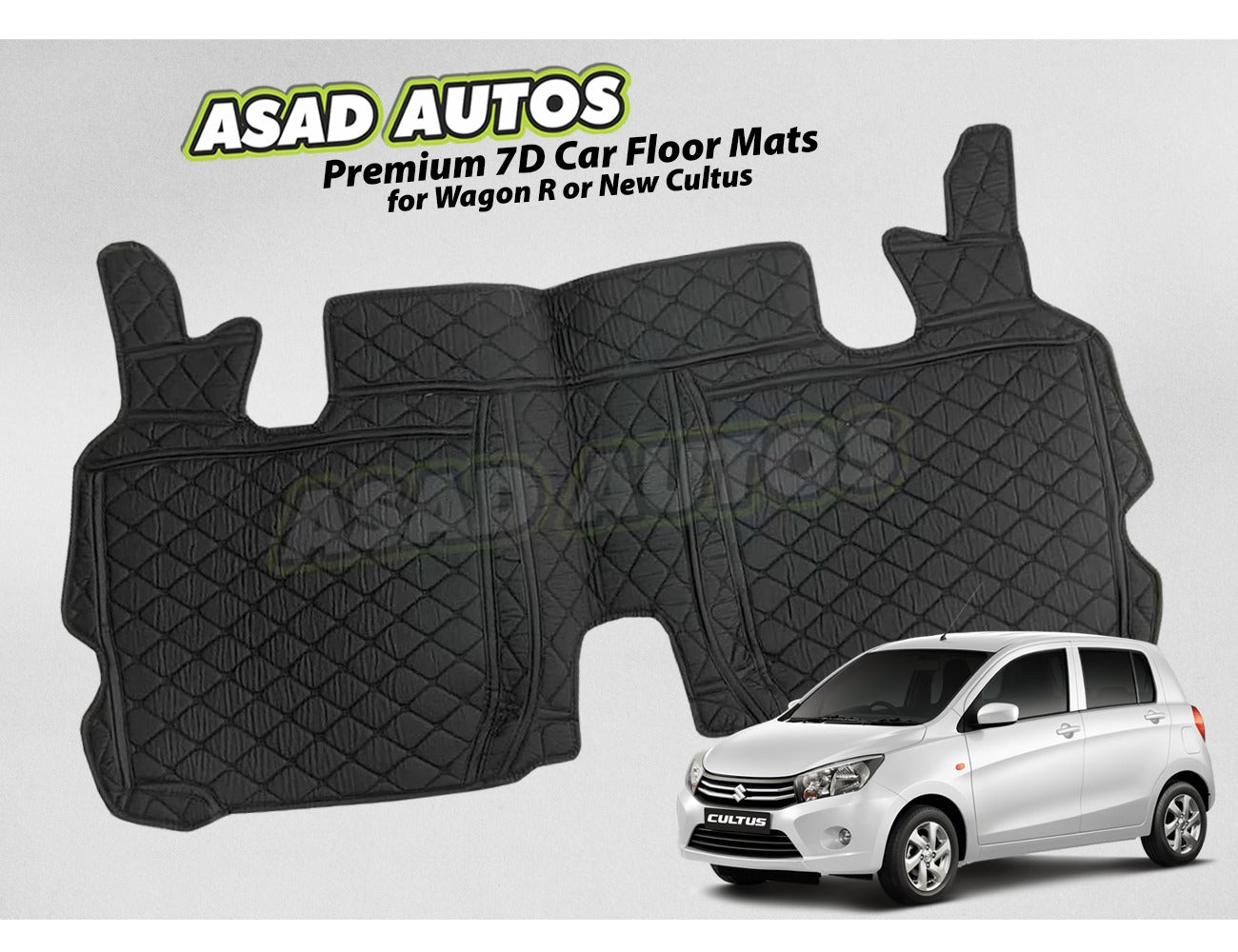Premium 7D Floor Mats for Suzuki Wagon R or New Cultus – Custom Fit Waterproof Interior Protection