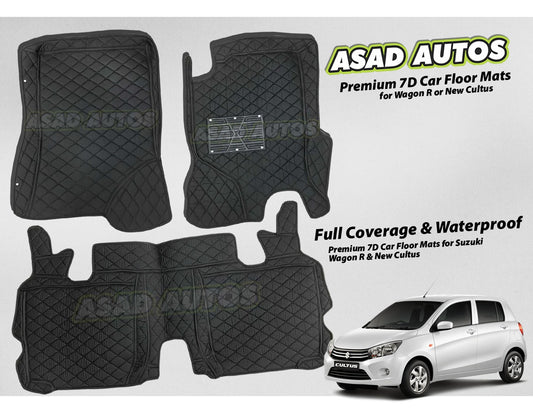 Premium 7D Floor Mats for Suzuki Wagon R or New Cultus – Custom Fit Waterproof Interior Protection
