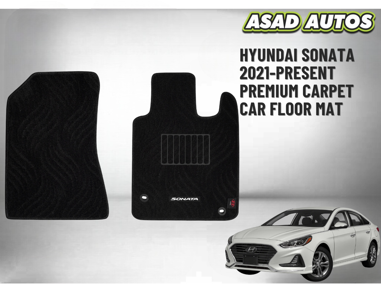 Premium Carpet Car Floor Mat for Hyundai Sonata 2021–Present – Custom Fit & Elegant Style