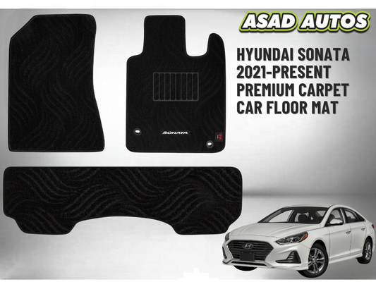 Premium Carpet Car Floor Mat for Hyundai Sonata 2021–Present – Custom Fit & Elegant Style