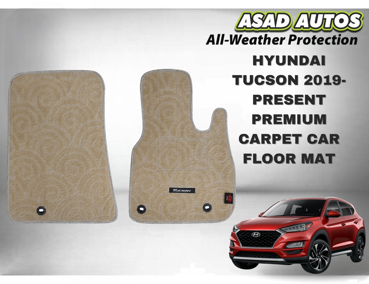 Hyundai Tucson 2019–Present Premium Carpet Car Floor Mat – Custom Fit & Elegant Design
