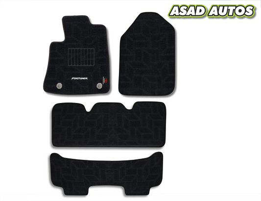 Toyota Fortuner 2017–Present Premium Carpet Car Floor Mats – Custom Fit | Elegant Texture | Anti-Slip Backing