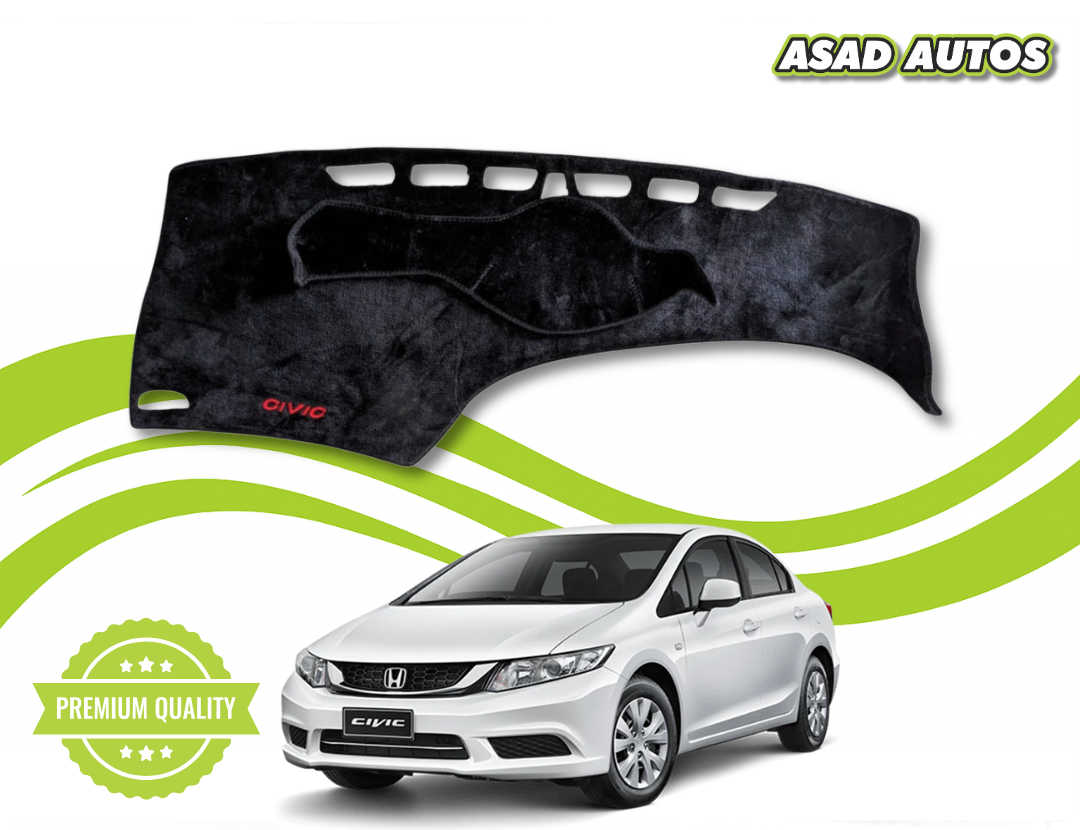 Premium Dashboard Cover for Honda Civic Rebirth (2012–2015), custom fit anti-glare heat resistant dashboard mat for interior protection