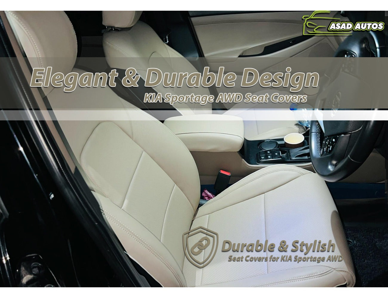 Premium Japanese synthetic leather seat covers designed for KIA SPORTAGE AWD, offering durability, style, and a tailored fit.