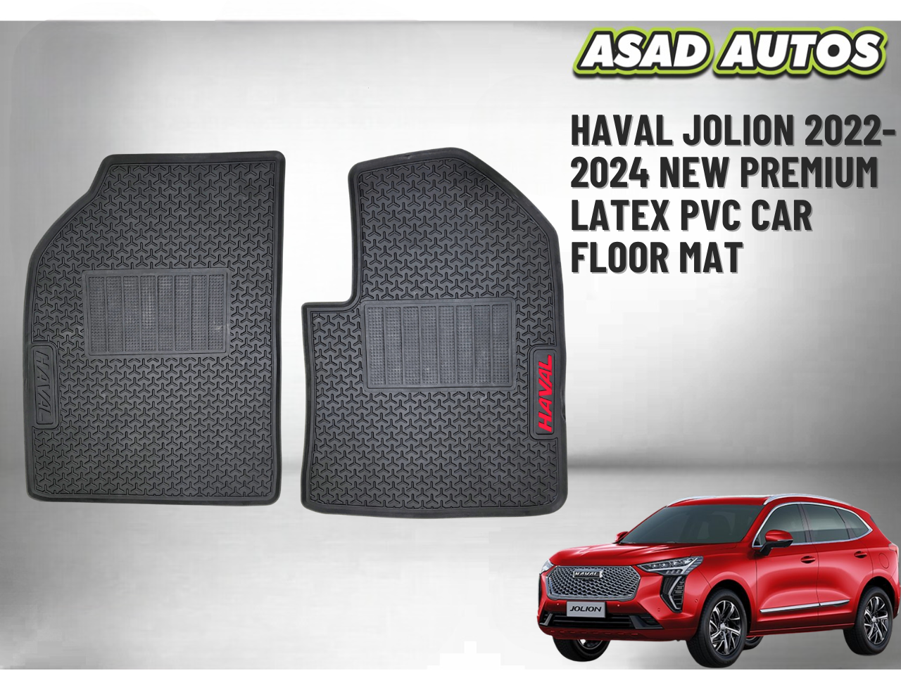 Premium Latex PVC Car Floor Mat for HAVAL Jolion 2022–2024 – Waterproof and Custom Fit