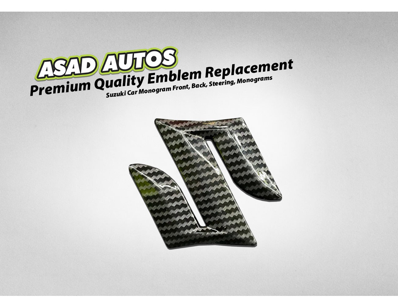 Premium Suzuki Monogram Set – Front, Back, and Steering Emblems for OEM Replacement