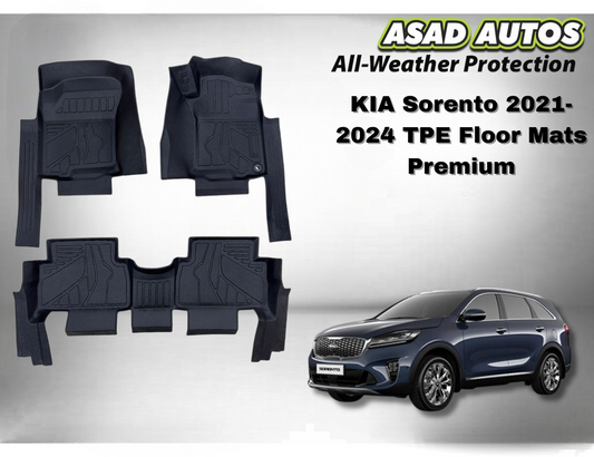 KIA Sorento 2021-2024 TPE Floor Mats – Premium All-Weather Custom Fit Car Mats