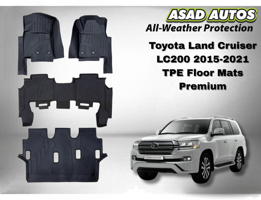 Toyota Land Cruiser LC200 2015-2021 TPE Floor Mats – Premium All-Weather Custom Fit Car Mats