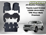 Toyota Land Cruiser LC200 2015-2021 TPE Floor Mats – Premium All-Weather Custom Fit Car Mats