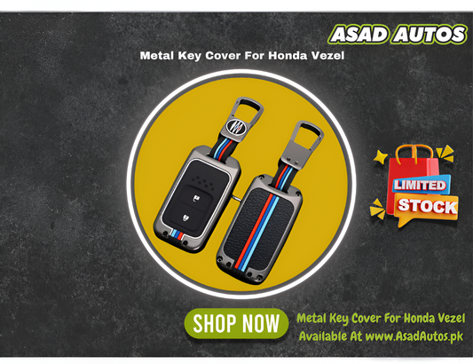 Premium Zinc Alloy Honda Vezel Key Cover – Shiny Metallic Finish