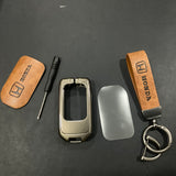 Premium Zinc Alloy and Genuine Leather Key Cover for Honda Civic 2016-2021 – Stylish and Durable Protection