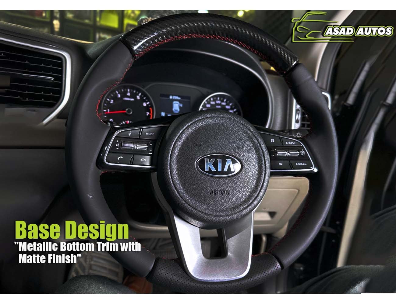 Premium bespoke steering cover in carbon fiber for Kia Sportage
