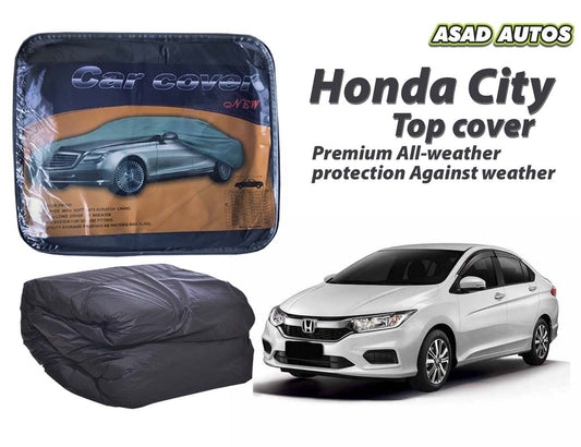 Premium car top cover for Honda City (2022-2024) offering durable, all-weather protection with a perfect fit for reliable vehicle safeguarding.