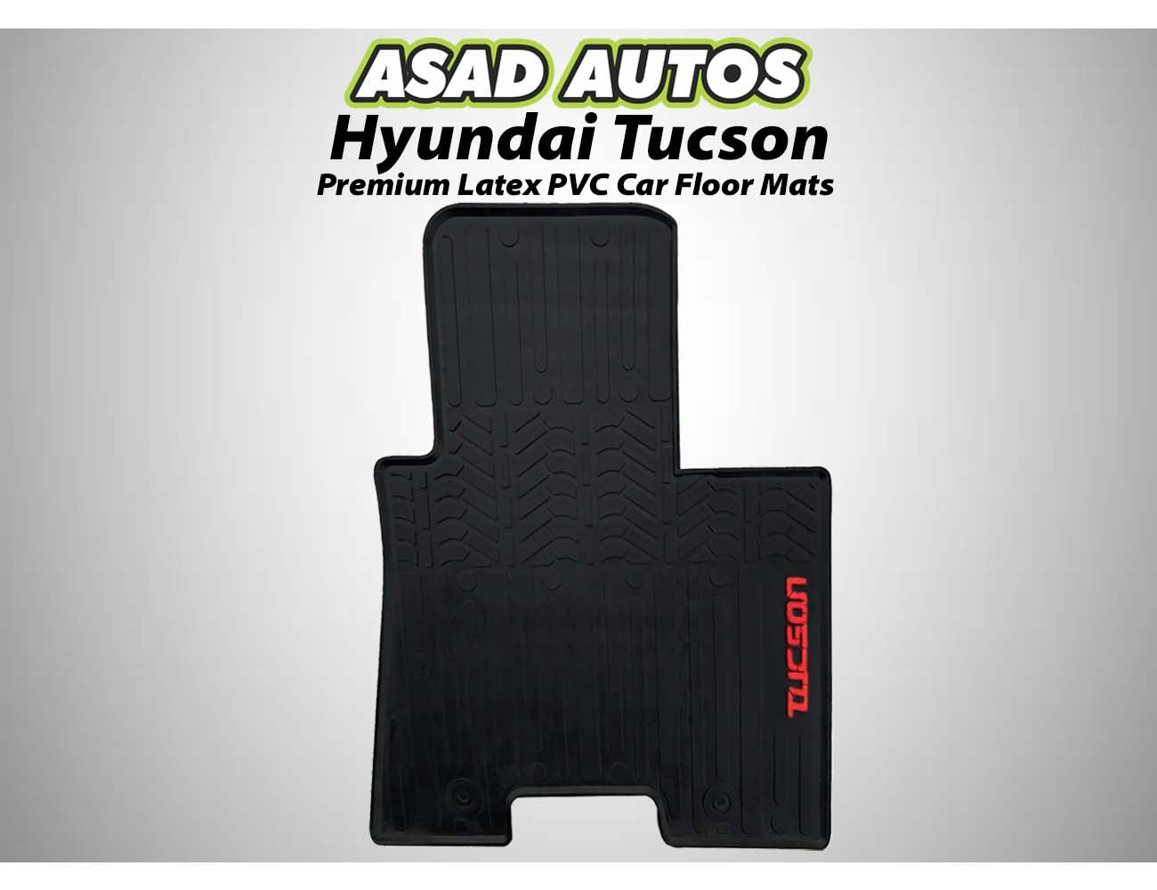 Premium latex PVC car floor mats for Hyundai Tucson, offering a custom fit, waterproof protection, non-slip surface, and all-weather durability