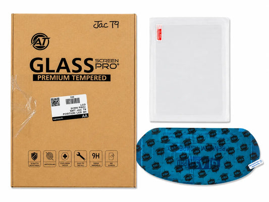 Premium transparent tempered glass protector for JAC T9 Hunter 2025β2026 LCD screen and digital meter featuring 9H hardness,