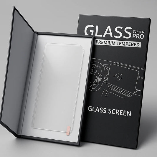 Premium transparent tempered glass protector for Suzuki Fronx 2025–2026 LCD screen and digital meter featuring 9H hardness,