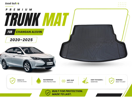Protect your Changan Alsvin (2020–2025) trunk area with this premium-grade TPE plastic car trunk mat