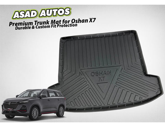 Protect your Changan Oshan X7 trunk with a Premium Trunk Mat. Custom fit, durable, non-slip design, easy to clean, and long-lasting protection.