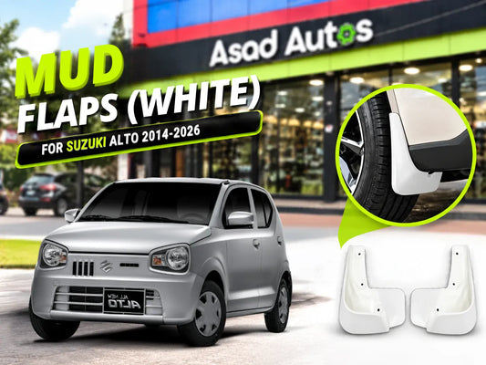 Protect your Suzuki Alto with White Mudflaps for Suzuki Alto 2014–2026