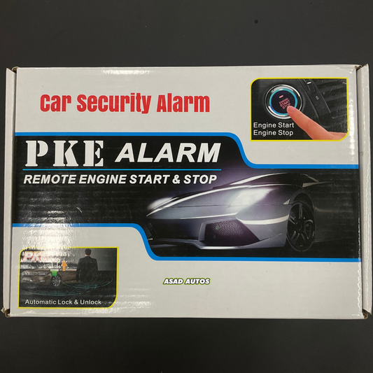 Push start kit and keyless entry PKE car alarm system for secure and convenient vehicle access.