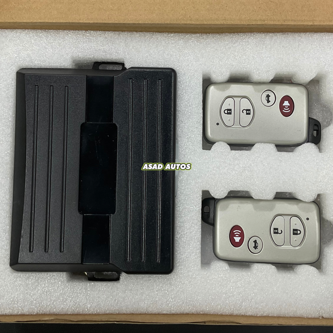 Push start kit and keyless entry PKE car alarm system for secure and convenient vehicle access.