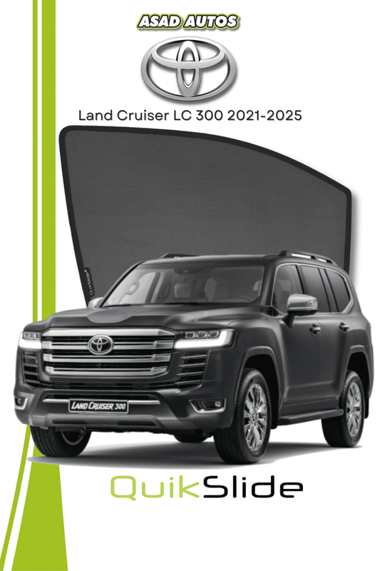 QS | QuikSlide | Quik Snap Sun Shades (Car Pardy) for Toyota Land Cruiser LC 300 2021-2025 – Custom Fit, UV Protection & Style