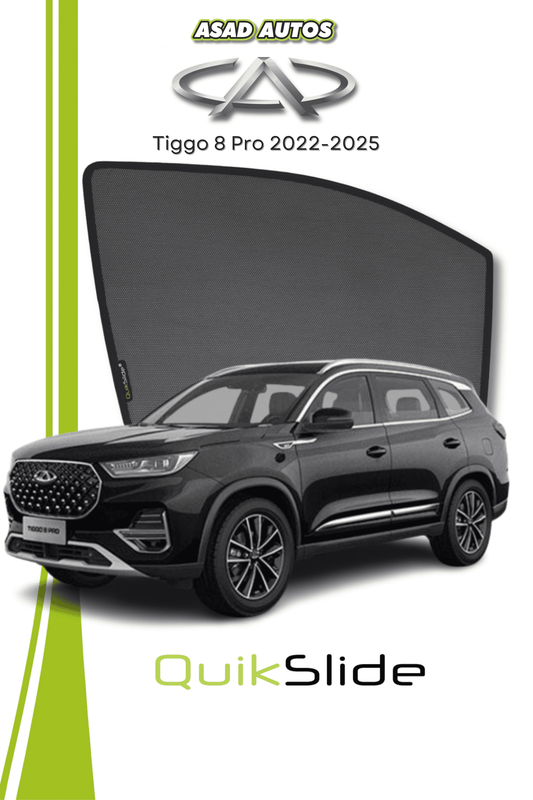 QS | QuikSlide | Quik Snap Window Sun Shades (Car Pardy) For Cherry Tiggo 8 Pro 2023 SUV