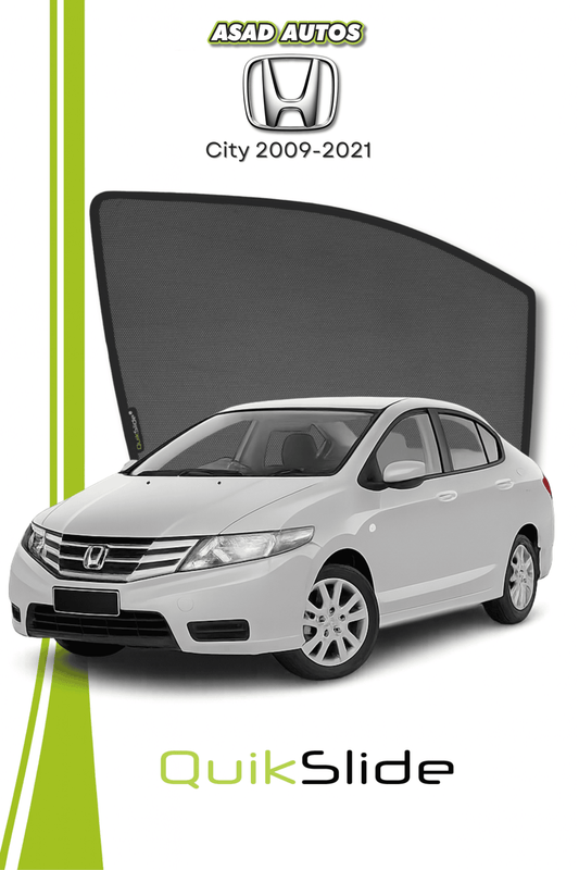 QS | QuikSlide | Quik Snap Window Sun Shades (Car Pardy) For Honda City 2009-2021 Sedan