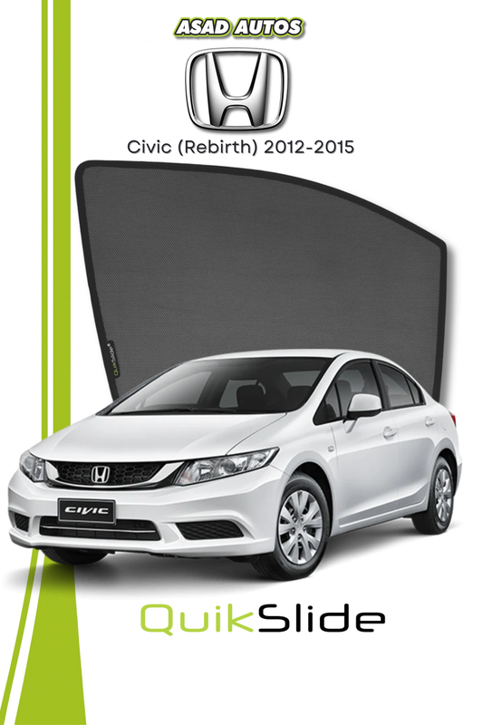 QS | QuikSlide | Quik Snap Window Sun Shades (Car Pardy) For Honda Civic (Rebirth) 2012-2015 Sedan