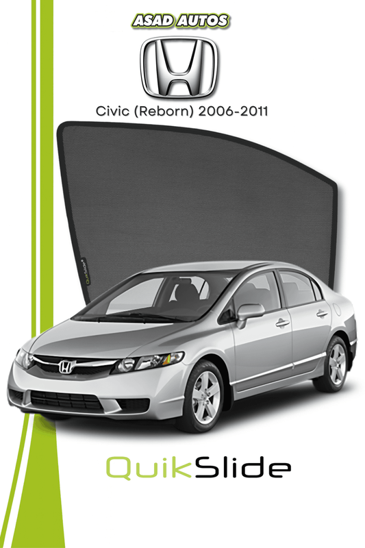 QS | QuikSlide | Quik Snap Window Sun Shades (Car Pardy) For Honda Civic (Reborn) 2006-2011 Sedan