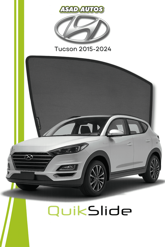 QS | QuikSlide | Quik Snap Window Sun Shades (Car Pardy) For Hyundai Tucson 2015-2024 Crossover