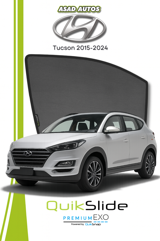 QS | QuikSlide | Quik Snap Window Sun Shades (Car Pardy) For Hyundai Tucson 2015-2024 Crossover