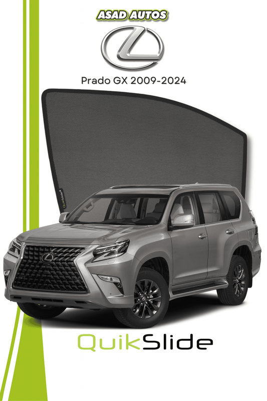 QS | QuikSlide | Quik Snap Window Sun Shades (Car Pardy) For Lexus Prado GX 2009-2023 SUV