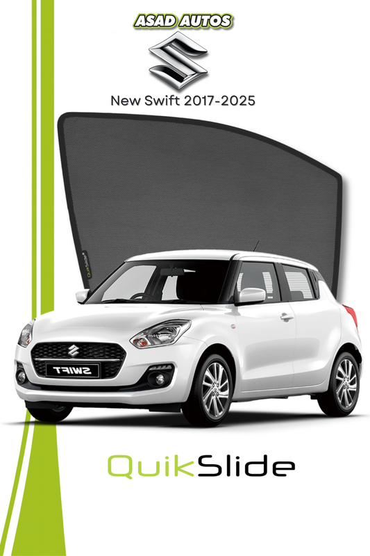 QS | QuikSlide | Quik Snap Window Sun Shades (Car Pardy) For Suzuki New Swift 2017-2025 Hatchback