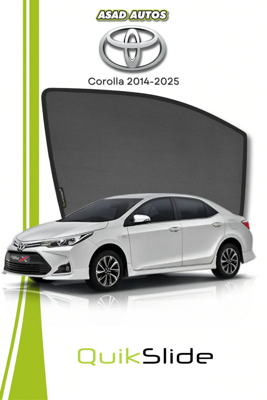 QS | QuikSlide | Quik Snap Window Sun Shades (Car Pardy) For Toyota Corolla Sedan 2014-2026