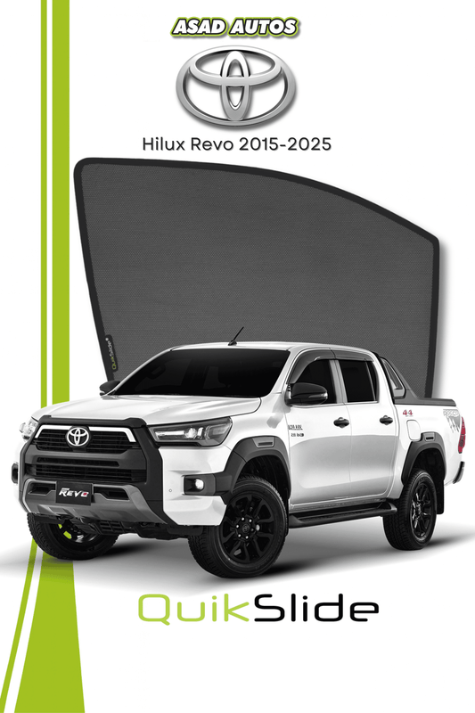 QS | QuikSlide | Quik Snap Window Sun Shades (Car Pardy) For Toyota Hilux Rivo 2015-2025