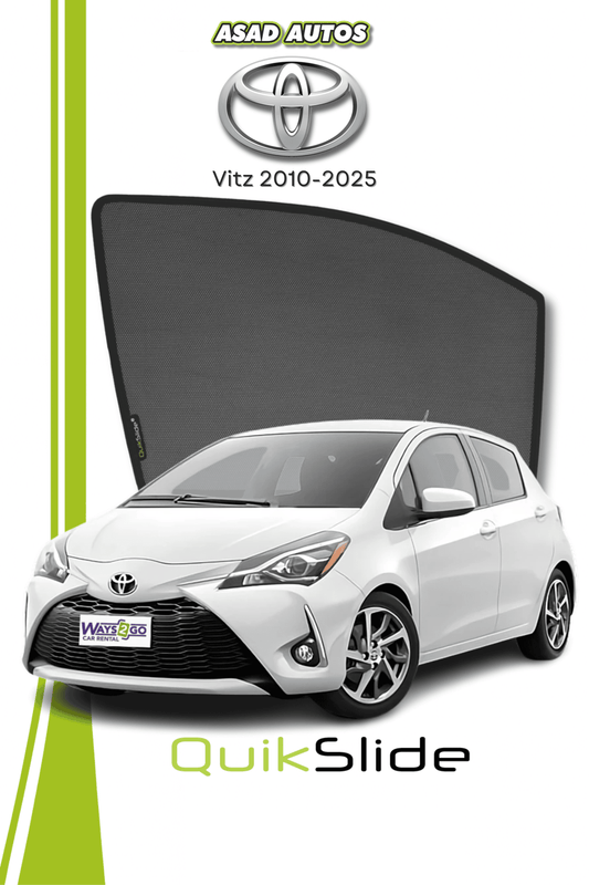 QS | QuikSlide | Quik Snap Window Sun Shades (Car Pardy) For Toyota Vitz 2010-2025