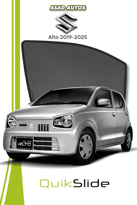 QS | QuikSlide | Quik Snap Window Sun Shades by Car Pardy for Suzuki Alto Hatchback 2014-2026 – UV Protection and Privacy
