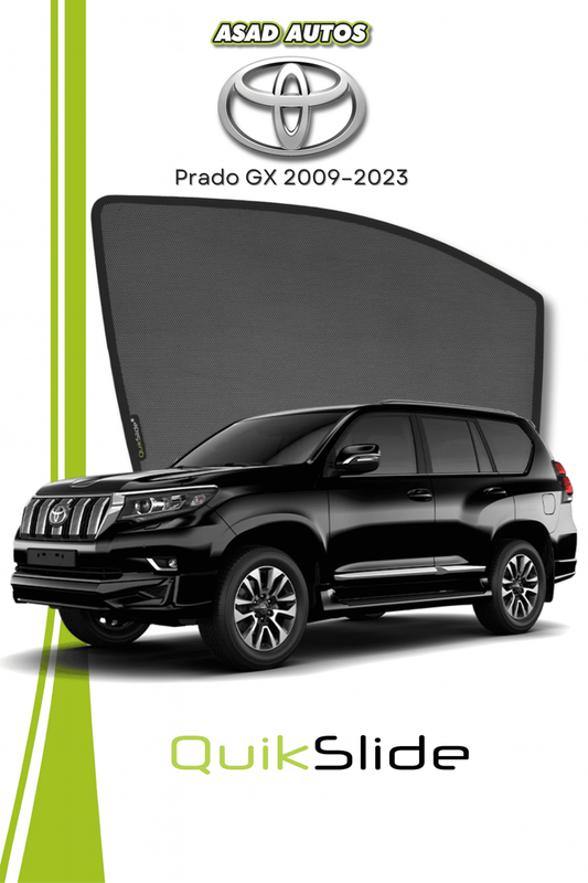 QS | QuikSlide Sun Shades (Car Pardy) for Toyota Land Cruiser Prado 2009–2023 – Premium UV Protection & Privacy