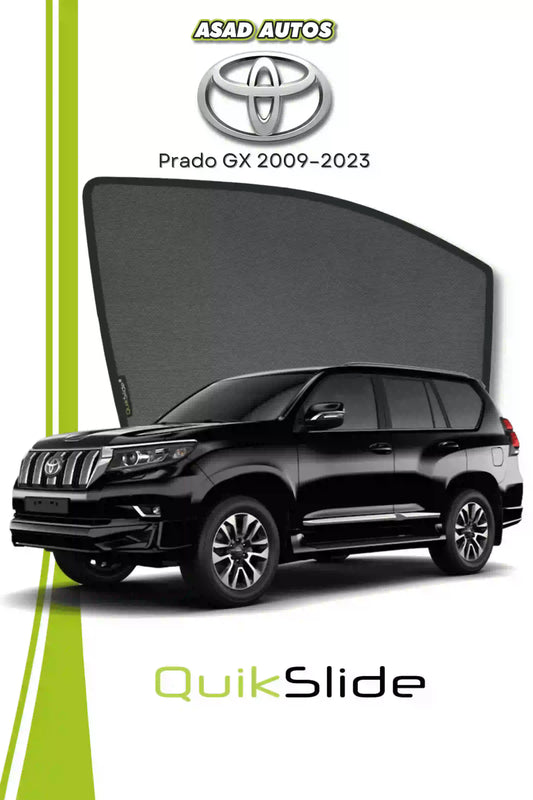 QS | QuikSlide Sun Shades (Car Pardy) for Toyota Land Cruiser Prado 2009–2023 – Premium UV Protection & Privacy