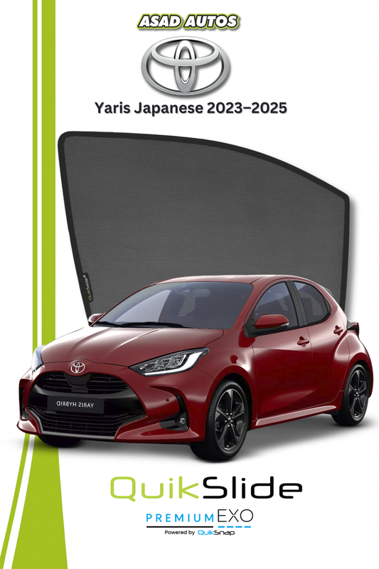 QS | QuikSlide Sun Shades for Toyota Yaris Japanese 2023–2025 – Custom Window Fit UV Protection