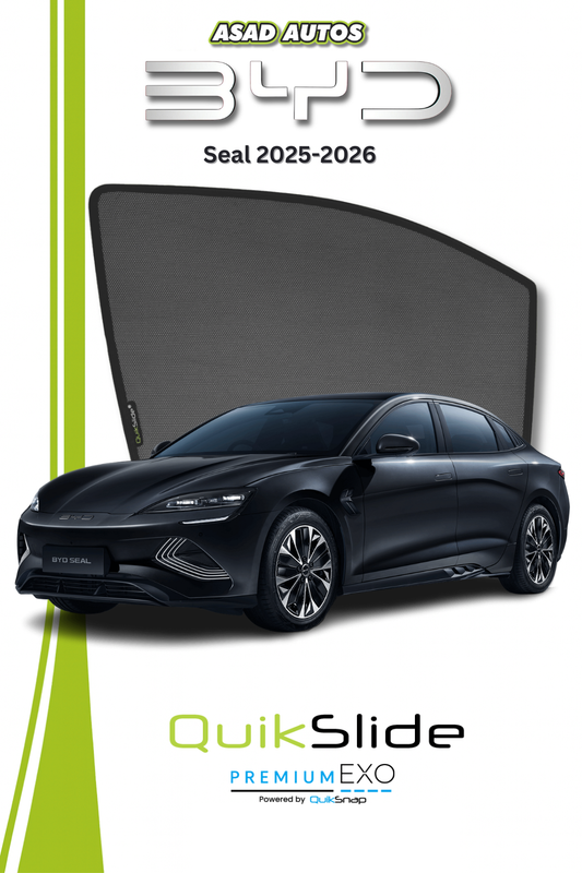 QS | QuikSlide Window Sun Shades (Car Pardy) For BYD Seal: Premium UV Protection & Custom Fit